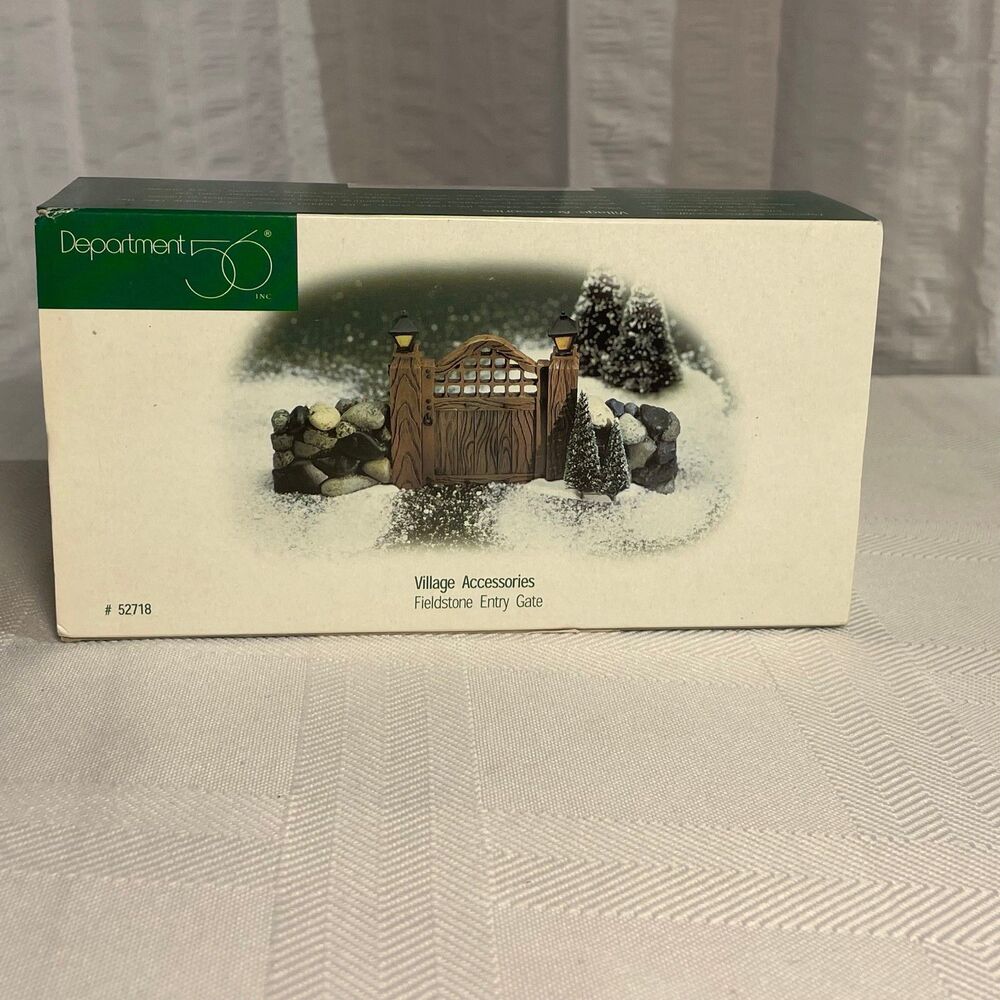 Dept 56 Fieldstone Entry Gate #52718 Village Accessory 1998 Retired Boxed